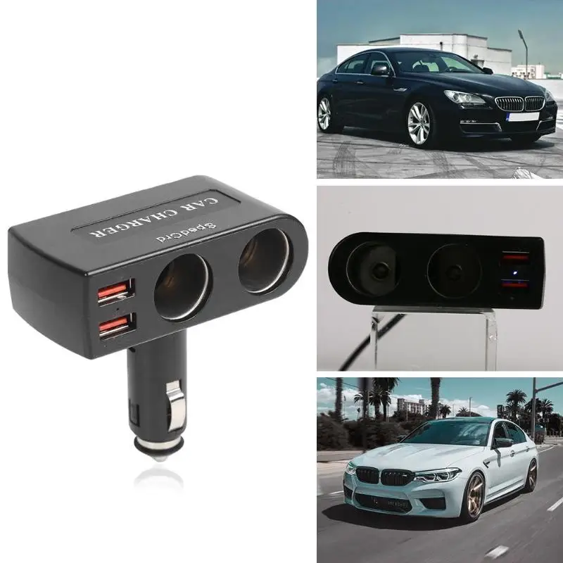 Универсальное регулируемое автомобильное зарядное устройство с 2 usb-портами QC 3,0, адаптер для быстрой зарядки, гнездо для прикуривателя для телефона, планшета
