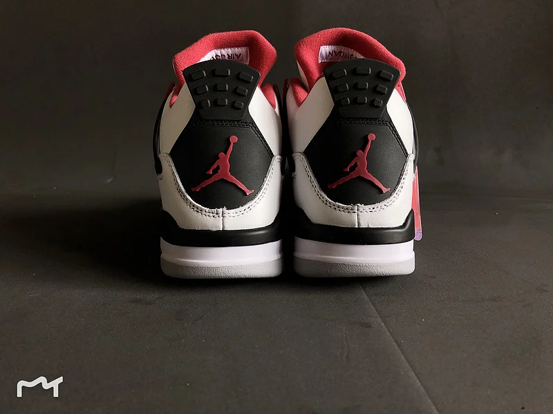 Классический Стиль jordan 4 Ретро Мужские Баскетбольные Кроссовки AJ 4 Белый Огненный красный износостойкая спортивная обувь 308497-137