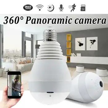 

3 LED Wifi Bulb Camera 1080P Wireless 360 Degrees Panoramic Home Security CCTV Fisheye Two Way Audio Lamp IP Bulb Camera