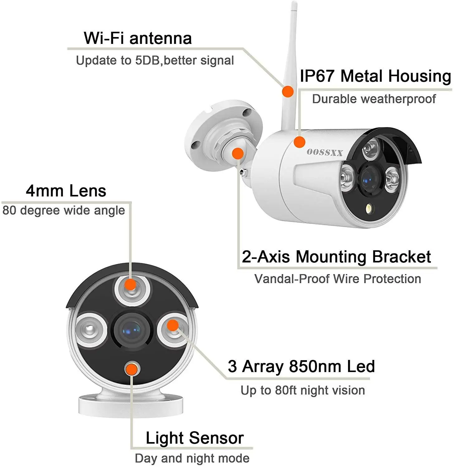 Security Camera System Wireless 8CH 1080P NVR Kit 4pcs 720P(1.0M) Outdoor CCTV Wireless IP Camera V
