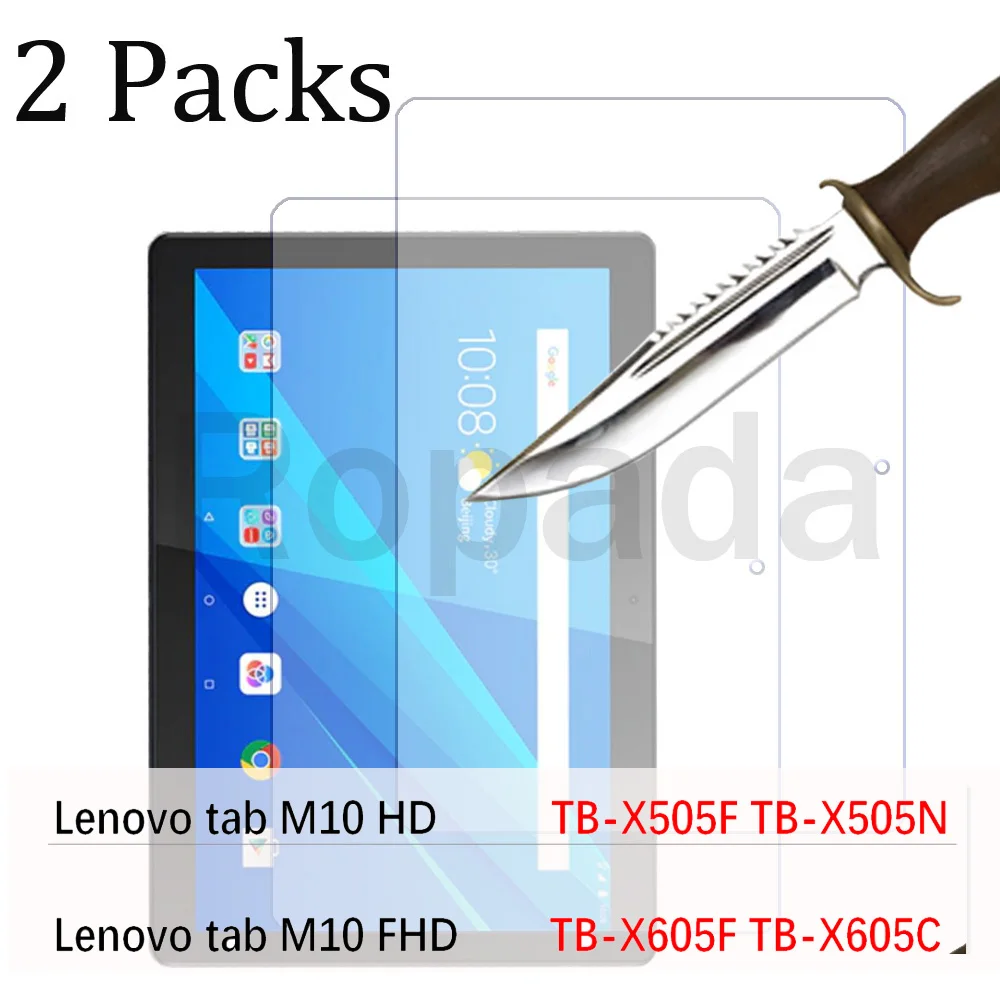 

2 упаковки, Защита экрана для Lenovo tab M10 HD/FHD TB-X505 10,1 '', стеклянная пленка, защита экрана из закаленного стекла