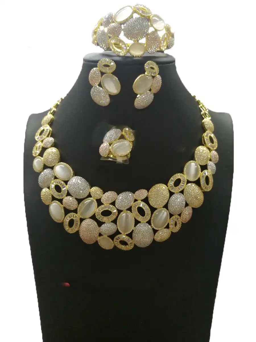 accking luxury trendy bridal jewelry sets cubic zircon dubai