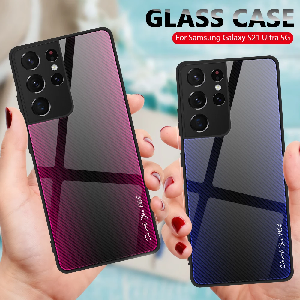 Противоударная задняя крышка из закаленного стекла для Galaxy S21 S20 Plus Ultra FE жесткие