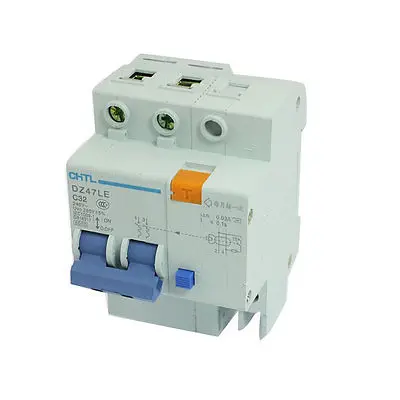 DZ47LE C32 двойные полюса миниатюрный выключатель утечки земли AC 240V