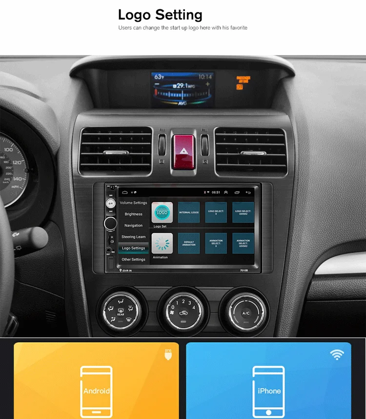 Автомобильный радиоприемник 2 Гб ОЗУ Android 8 1 четырехъядерный процессор 7 дюймов 2DIN