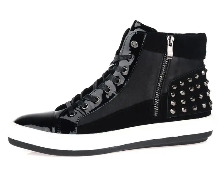 

Зимние Официальные Черные ботинки в западном стиле; Мужские дышащие ботинки Martin с высоким берцем и заклепками; Мужские ботинки из натуральной кожи; Мужские ботильоны на шнуровке