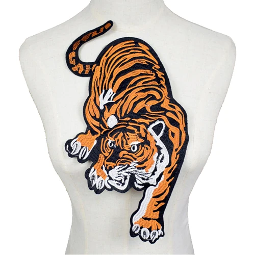 Горячие 3d большие золотые блестки голова тигра патч DIY Одежда нашивки для одежды пришить вышитый Леопард аппликация ремесла наклейки - Цвет: 4
