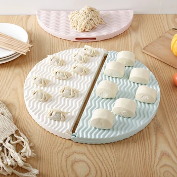 

Food Tray Kitchen Tray Pasta Single Cover Mat Placemat Cover Curtain Dumpling Tray Folding Dumpling Curtain Household Round Tray