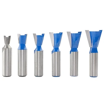 

Hot 6Pcs 12mm Shank Dovetail Joint Router Bits Set 14 Degree Woodworking Engraving Bit Milling Cutter for Wood
