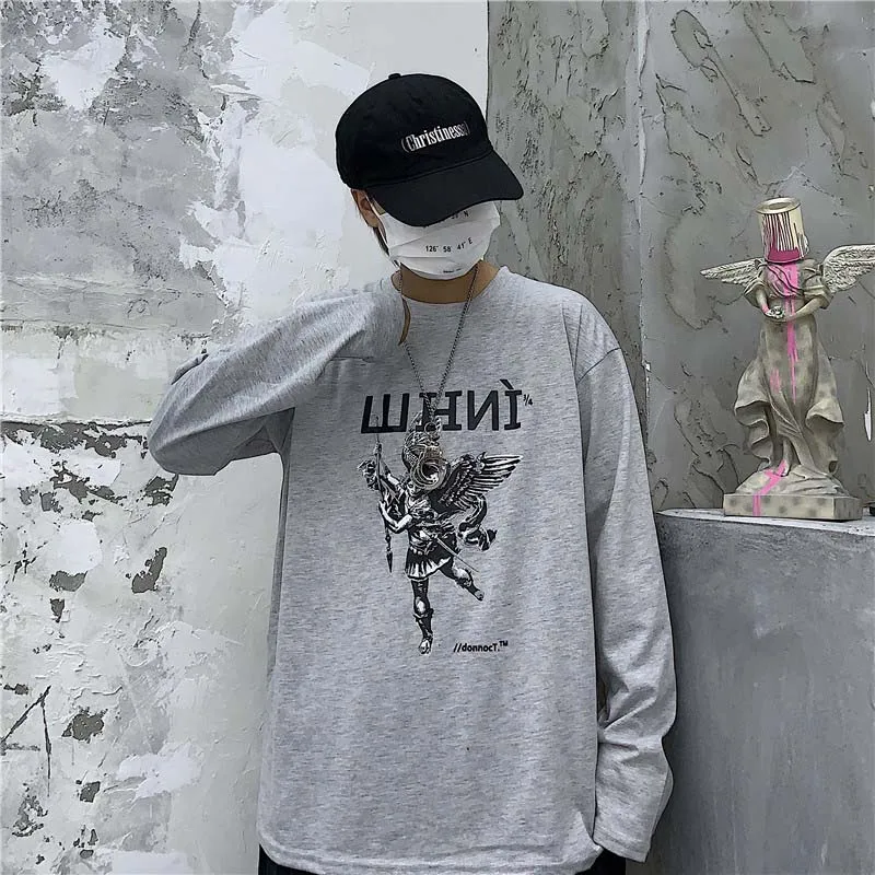 Korean version Vintage angel Vogue funny print fall long sleeve t shirt men Couple wear Thin Shirt backstreet boys Swish Solid Korean version Vintage angel Vogue funny print fall long sleeve t shirt men Couple wear Thin Shirt backstreet boys Swish Solid