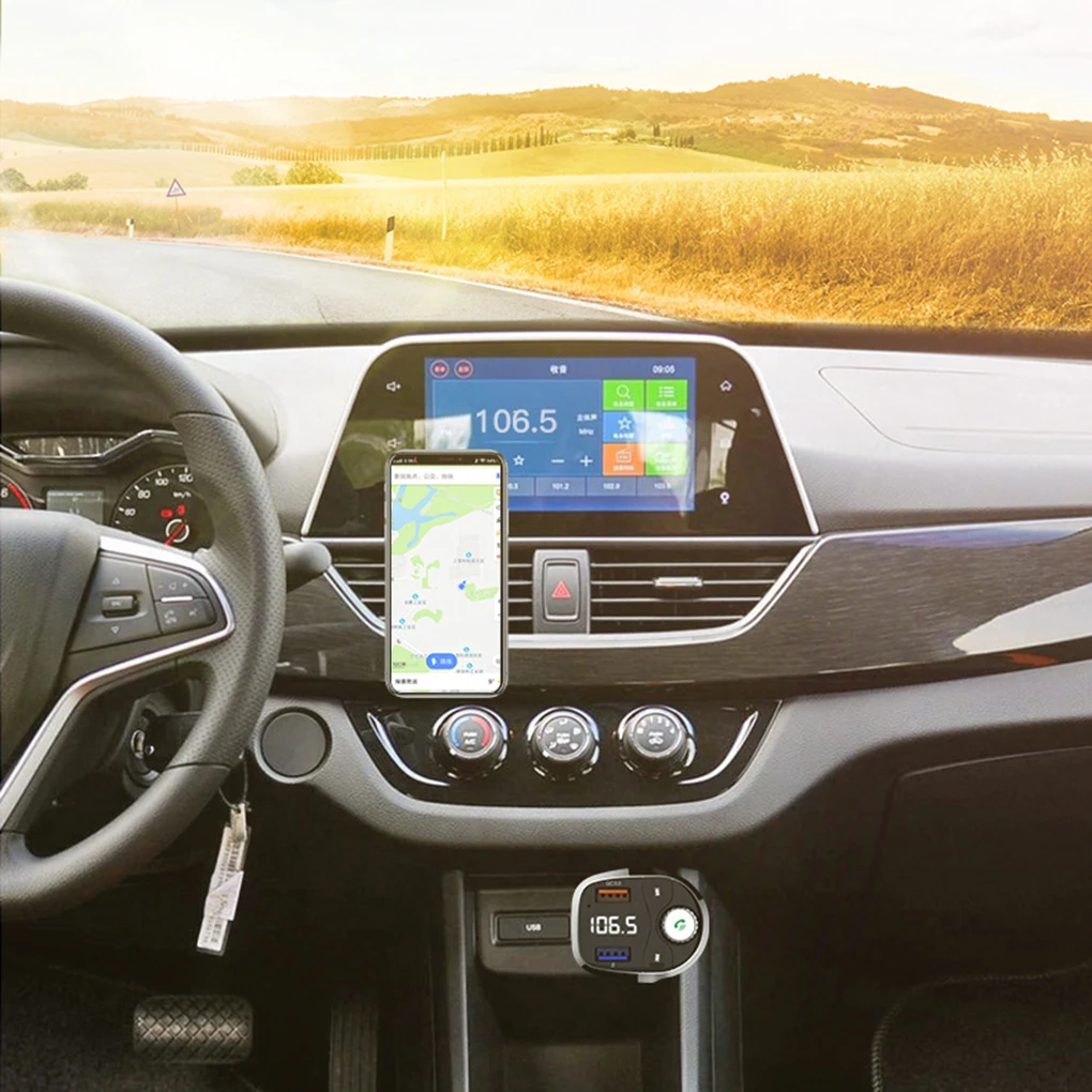 Автомобильный Bluetooth FM передатчики беспроводной Bluetooth Handsfree автомобильный комплект MP3-плееры USB телефон быстрое зарядное устройство