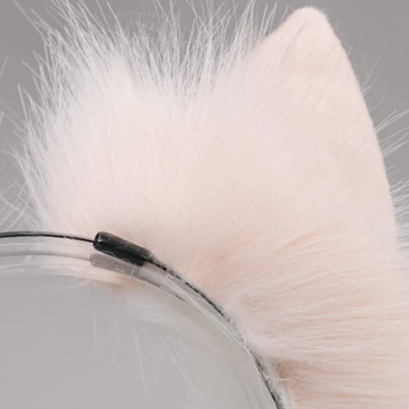 Womens Plush Hair Ornaments Animal Ears Hair Halloween Party Hoops Anime Cosplay Fancy Props