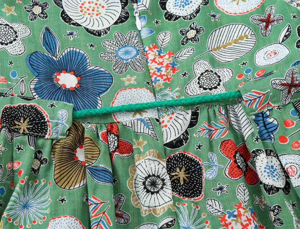 Toddler Baby Kids girls dress Floral Flowers Ruched Strap Summer Princess Dress 2-7 Years old children clothes summer #B