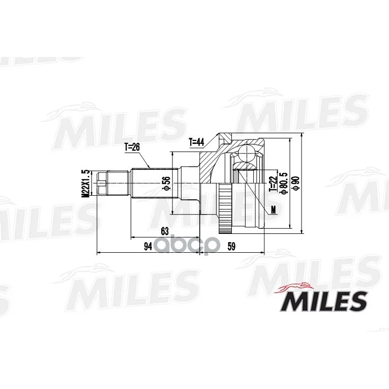 Шрус Mazda 323 V/Kia Sephia 1.3-1.8 93-98 Нар. Abs Miles Ga20215 Miles арт. GA20215