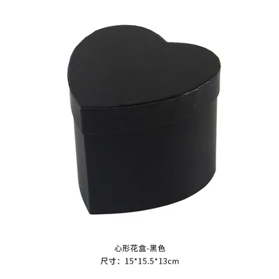 black 15x15x13cm День Святого Валентина ведро в форме сердца ведро квадратная Цветочная коробка круглый сплошной цвет подарочная коробка Хэллоуин Рождество свадебное украшение - Цвет: black 15x15x13cm