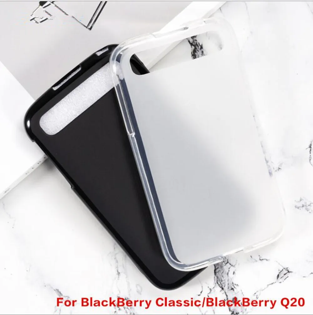 Per Blackberry Classic Custodie Custodia Morbida In Tpu Anti-Bussola Per Blackberry Q20 Protezione Antiscivolo In Silicone Cover Posteriore Capa