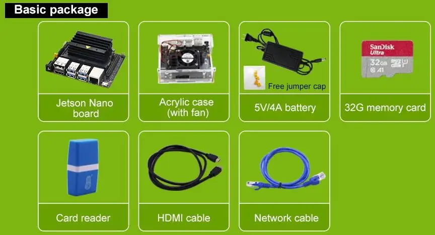 NVIDIA Jetson Nano Developer Kit Nano board основная плата управления совместима с AI платформой для мультимедиа, SPU медиа, компьютера - Цвет: Basic Pack