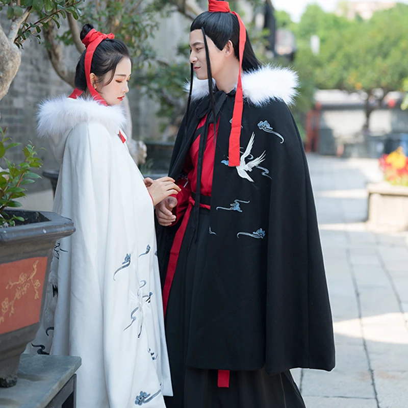 Пальто Hanfu для женщин и мужчин традиционная китайская осенне зимняя накидка