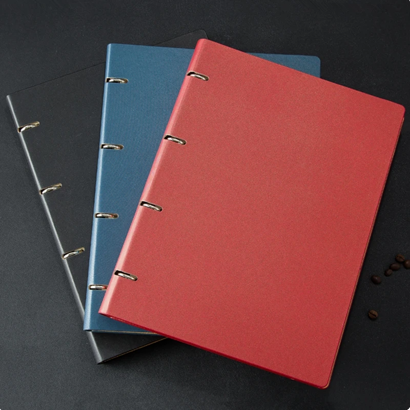 Caderno Personalizado de Capa Dura com Logotipo Encadernador Preto Revistas de Couro Planejador de Negócios Azul Tamanho a4