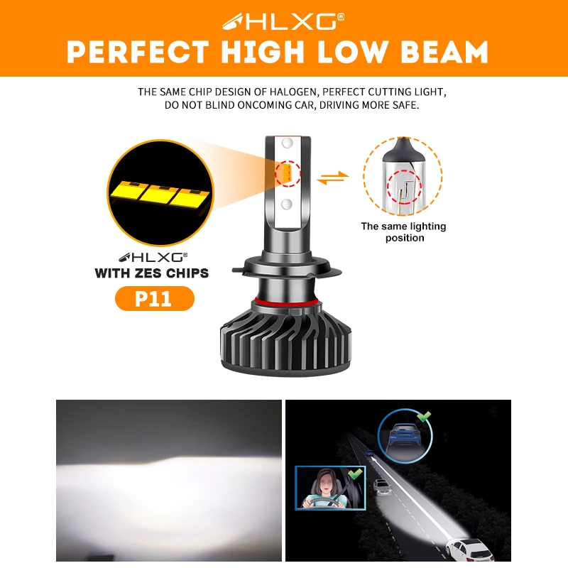 HLXG H7 LED H4 H11 Car Headlight Bulb LED H8 HB4 HB3 9005 9006 H1 12000LM 20000LM Mini Turbo lamp Fog lights 5000K 6000K 12V