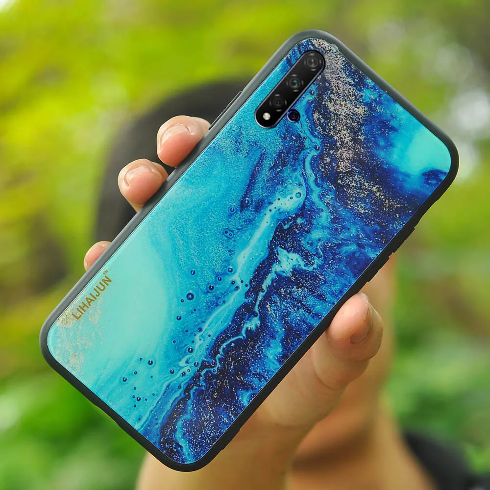 smart marble blue back cover for huawei p20 pro p30 lite p y9 y6 y7 2019 mate 10 20 honor 10i case coque fundas |