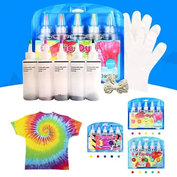 

5 Colors Tie-Dye Kit Permanent One Step Kit DIY Dye Kit For Fabric Textile Craft Arts Clothes For Solo Projects Dyes Paint