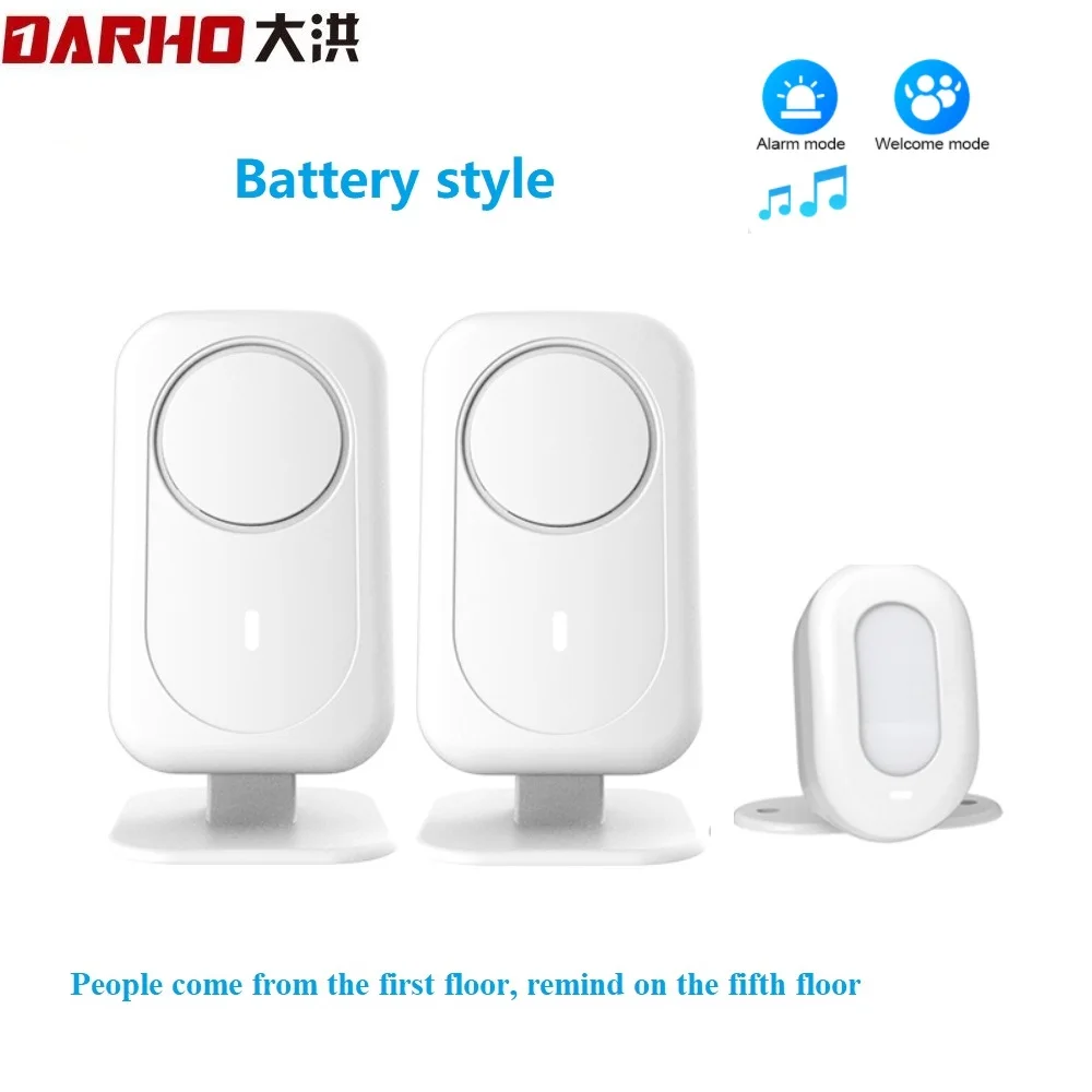 5 Languages Welcome Device Alert Shop Store Wireless Infrared IR Motion Sensor Door Bell Entry Doorbell Anti-theft Alarm Darho