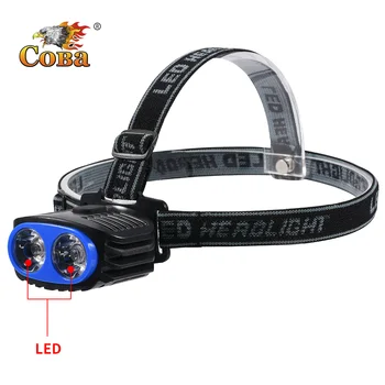 

COBA led headlamp detachable portable spotlight plastic shell waterproof headlight use 3*AAA battery camping hiking light