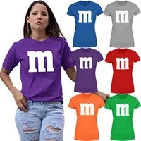 Letter M Halloween Costumes T-Shirt | Funny Cool Graphic Tee Idea | Shirts for Women Ropa Plus Size Mujer 1