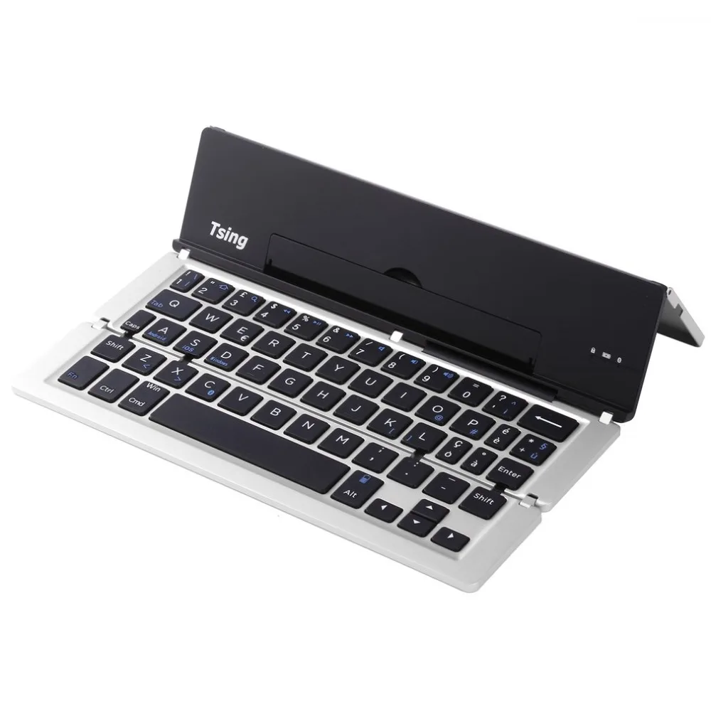 Ультратонкий беспроводной 3,0 клавиатура алюминиевый сплав складная клавиатура подставка для клавиатуры смартфона(серебро