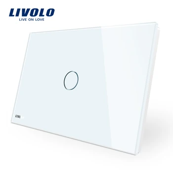 

Livolo Wall Touch Switch, Crystal Glass Panel,interruptor 110v, LED indicator,US/AU Standard Light Touch Screen Switch,4 colors
