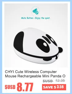 CHYI, компьютерная мини-мышь с милой пандой, Usb Проводная оптическая компьютерная мышь, Эргономичная 3d мультяшная детская мышь с животными для Windows ноутбука Macbook