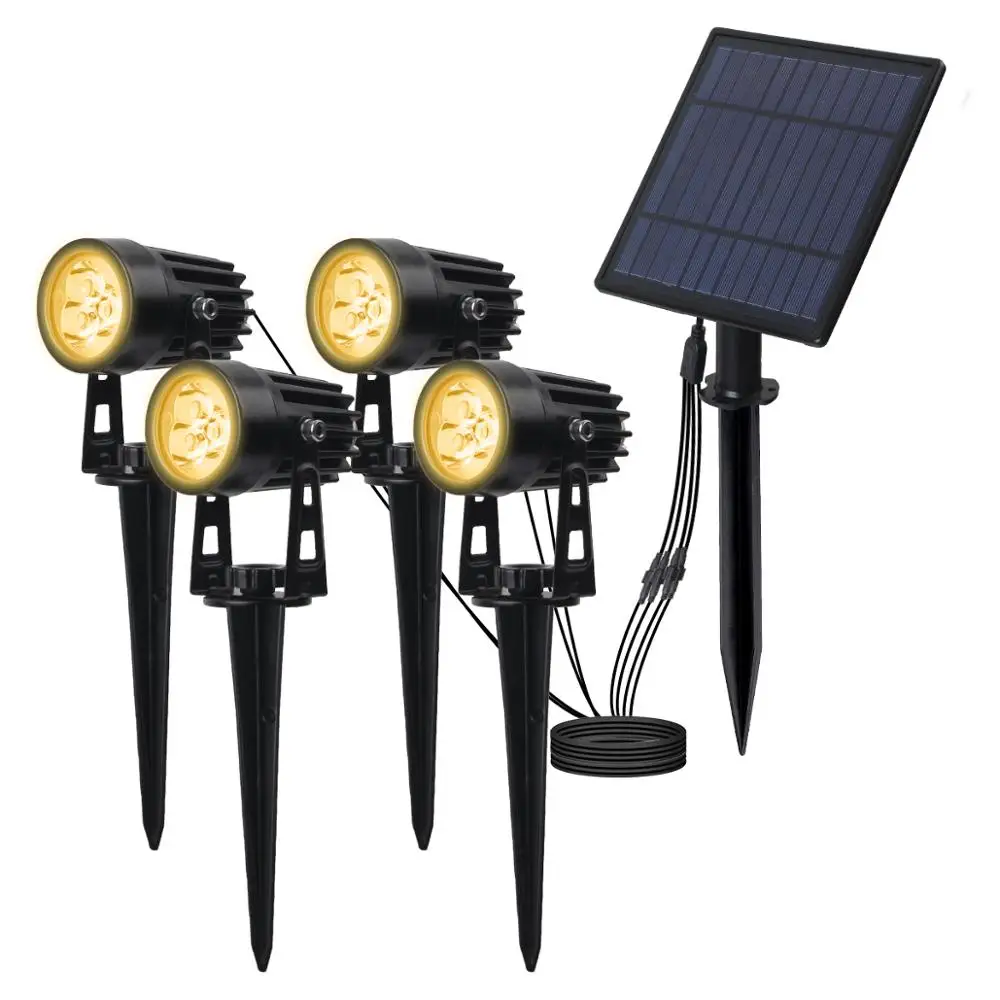 T-SUNRISE 4 PCS LED Solar Light IP65 Waterproof Outdoor Landscape Lamps Auto ON/OFF Solar Wall Lights for Garden Solar Lamp