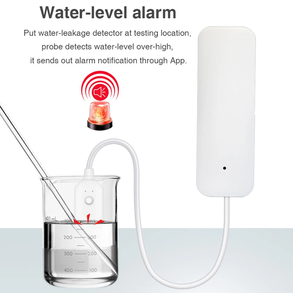 Tuya Home Alarm Water Leakage Alarm Independent WIFI/Zigbee Water Leak Sensor Detector Flood Alert Overflow Security System smart water leak sensor