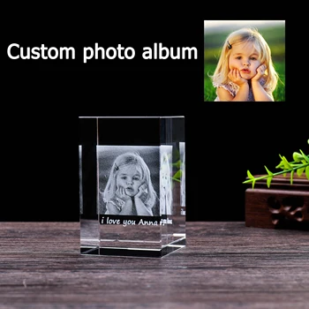 

Photo Custom Crystal Photo Frame Engraved Your Image Crystal Personalized Souvenirs Gift for Kids