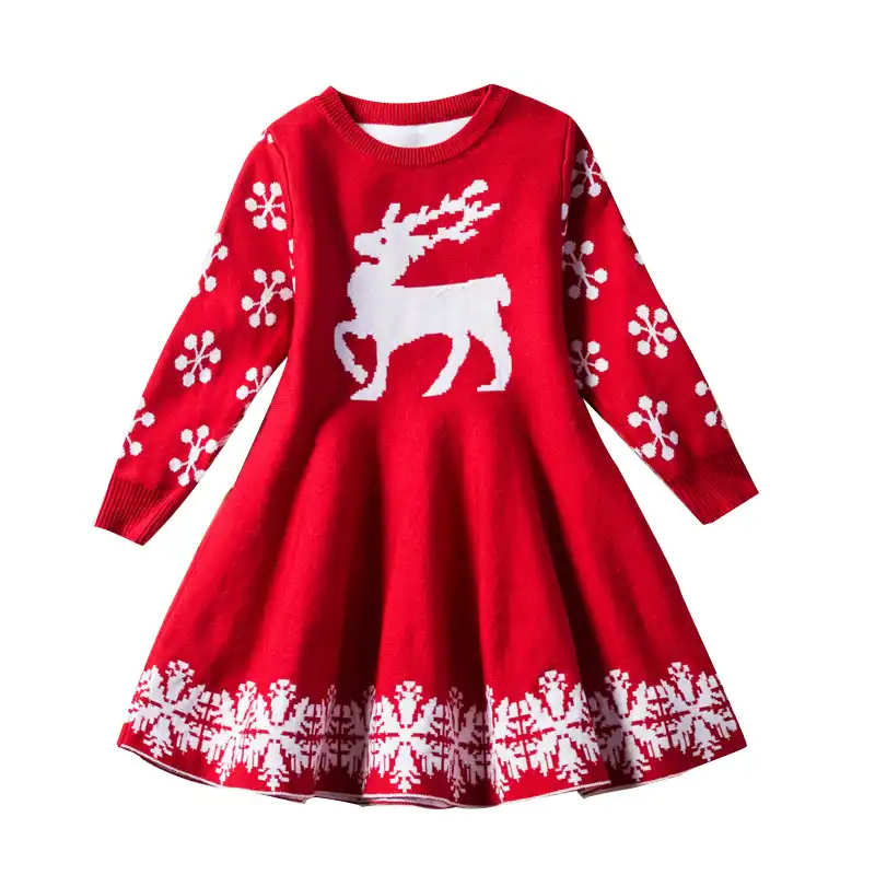 baby girl red sweater dress