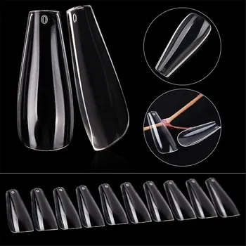 

600PC Transparent Pack Pleated Non-trace Nail Tip Full Stick Short Version Of Droplet Tip False Nail Piece Box