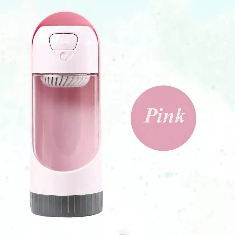Pink Портативная бутылка для воды для домашних животных, собак, кошек, для путешествий, диспенсер для воды, чаша для питья, чашка для щенков, маленьких и больших собак - Цвет: Pink