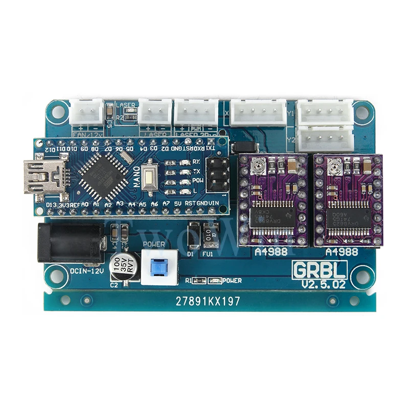 GRBL 1,1 2-Ось управления DIY лазерный гравировальный станок micro 2 оси шаговый двигатель платы управления привода для лазерного станка с ЧПУ