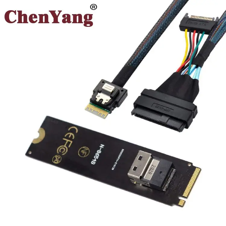 Chenyang NGFF M-Key NVME к фотоинтернету адаптер для карты SAS и U.2 U2 SFF-8654 PCIe кабель SSD