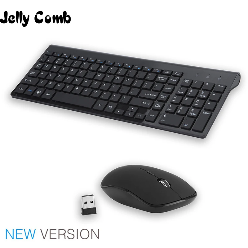 Желе расческа полноразмерная 2 4G Беспроводная клавиатура и мышь комбо ультра