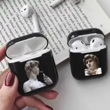 LAUGH LIFE Black David Statue Luxury Earphone Case For Airpods Case Black Art Style Earphone Cases Cover For Airpods Accessories