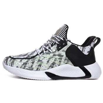 

New Breathable Mesh Casual Luminous Shoes Lightweight Running Sport Shoes Lace Up Sneakers for Men