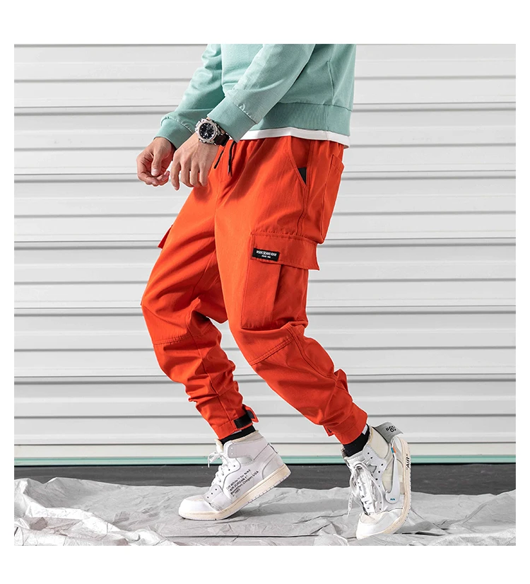 MQH24Pockets брюки карго мужская одежда Мужская Уличная одежда шаровары мужские хип-хоп джоггеры брюки корейские модные брюки