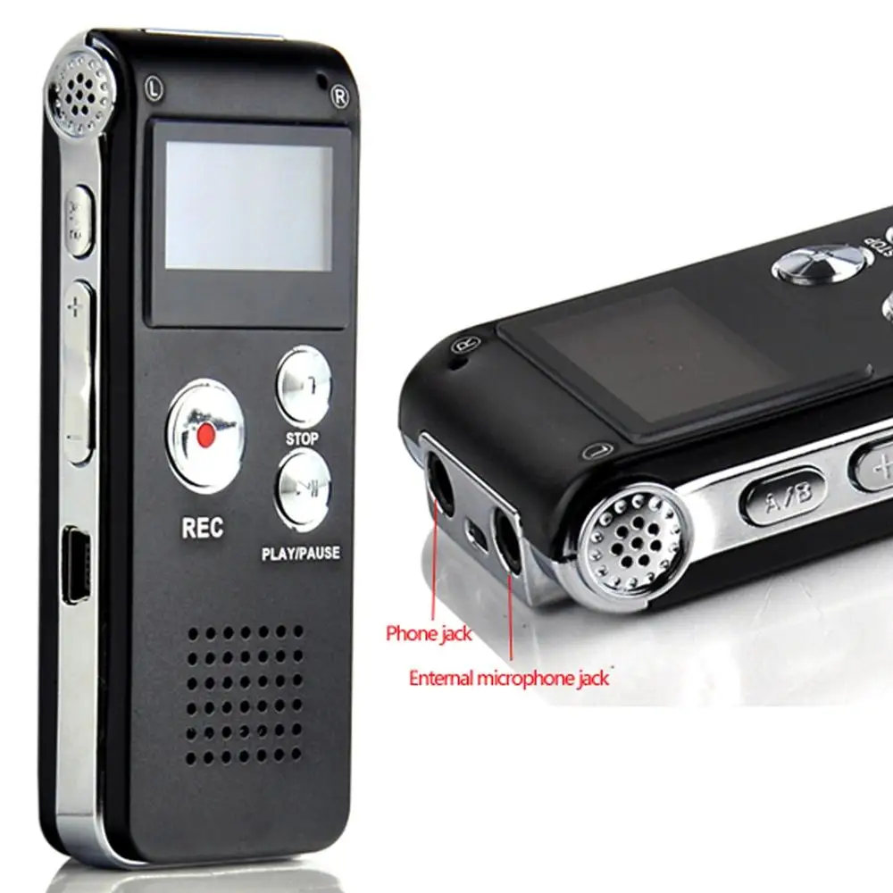 Многофункциональный перезаряжаемый 8GB 650HR цифровой Аудио Диктофон MP3-плеер