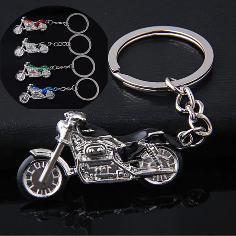 Металлический брелок для мотоцикла Harley, креативный подарок для мужчин, брелок для ключей на заказ, металлический 3D ручной работы - Название цвета: Черный
