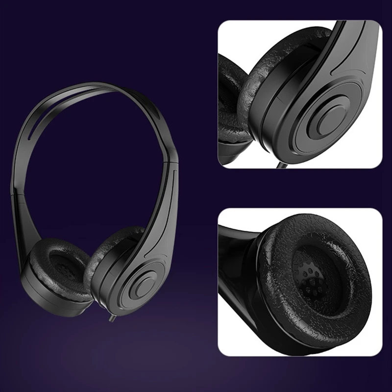 HiFi Wired Voice Headset Foldable Headset Stereo Bass and Microphone for PC Mobile Phone Tablet