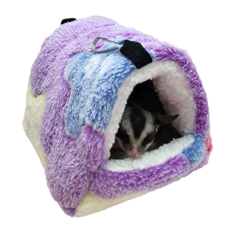 Tfwadmx Hamster Warm Bed,Small Animal Hammock Cotton Sleeping Nest Fleece Hut Hideout Cave Hanging Cage Toy for Dwarf Mice Rat Sugar Glider Gerbil 