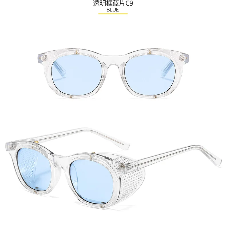 Hot Small Frame Round Sunglasses Flat Top Frame Gradient Lens Metal Frame Round Sun Glasses for Women Men Punk Eyewear UV400 NX