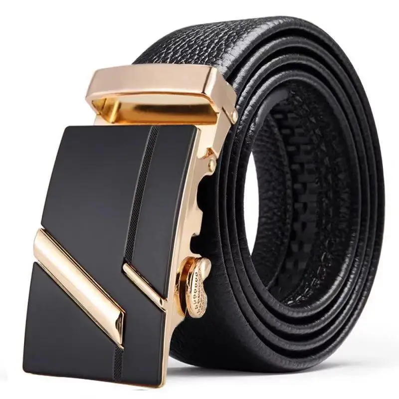

Luxury Automatic Buckle Male Belts Men's Business Style Belt Leather Strap Male Belt Metal Buckle Man Jeans pants leather belt